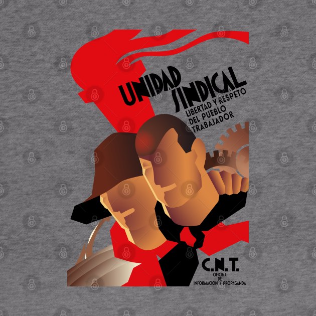 CNT Unidad Sindical - Spanish Civil War, Anarchist, Socialist, Leftist by SpaceDogLaika